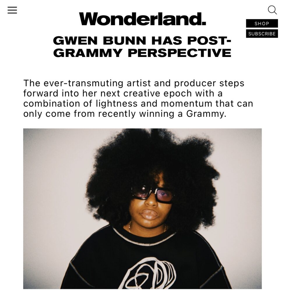 Gwen Bunn Wonderland magazine feature by Lucid Publicity